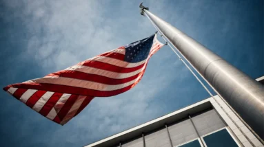 american flag in the wind